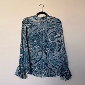 Show Me Your MuMu Teal Paisley Blouse
